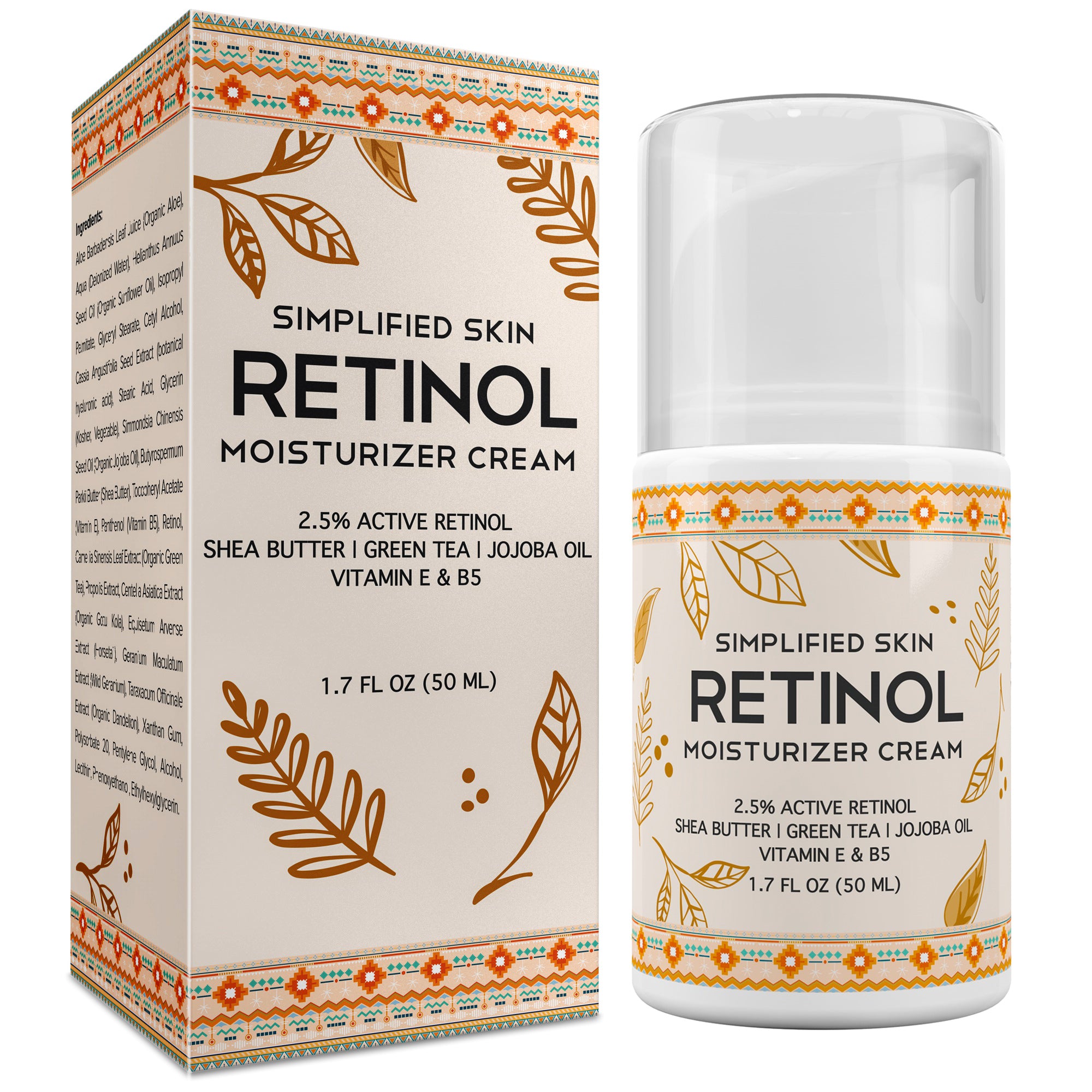 Retinol Moisturizer Cream 2.5 for Face Anti Aging, Wrinkles 1.7 oz